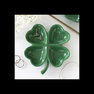  - Four Leaf Clover Trinket Tray Lucky Jewellery Coin Dish