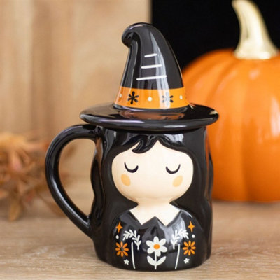 Frightful Folk Witch Lidded Mug For Tea Coffee And Cocoa