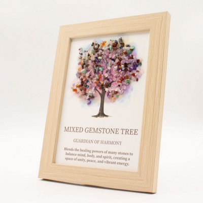 Tree Of Life Multi Gemstone Chip Framed Wall Art from B&Q