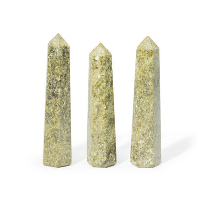 11Cm Epidote Six Face Obelisk Point For Meditation Decor from B&Q