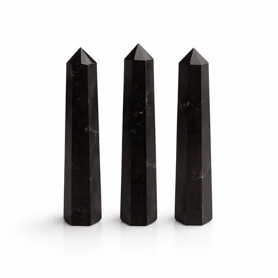 Black Tourmaline Six Face Obelisk Point 11Cm Meditation Grounding from B&Q