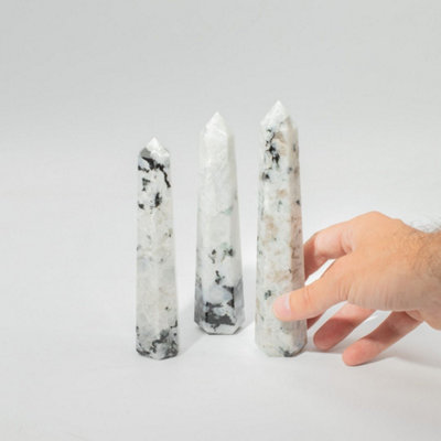  - Rainbow Moonstone Six Face Obelisk Point 17Cm Statement