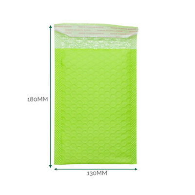 Green Poly Bubble Mailer Envelope 130 By 180 With 40mm Flap from B&Q