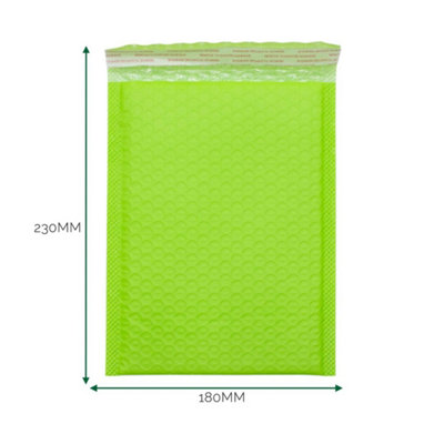 Green Poly Bubble Mailer 180X230X40mm Self Seal Envelope from B&Q
