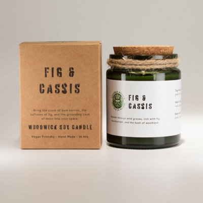 Greenman Woodwick Soy Candle Fig Cassis 26 Hour Burn from B&Q