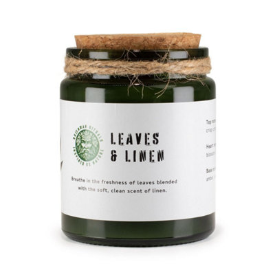 Greenman Leaves And Linen Soy Woodwick Candle 26 Hour from B&Q