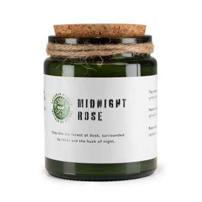 Midnight Rose Soy Candle In Deep Green Glass Jar from B&Q