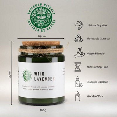  - Wild Lavender Soy Woodwick Candle With 26 Hour Burn