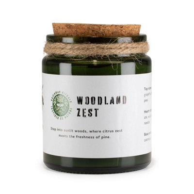 Greenman Woodwick Soy Candle Woodland Zest Citrus Fresh Air from B&Q