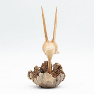Hummingbird Nectar Wood Carving With Textured Parasite Base from B&Q