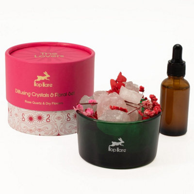 The Lovers Rose Quartz Diffusing Crystals And Floral Set from B&Q