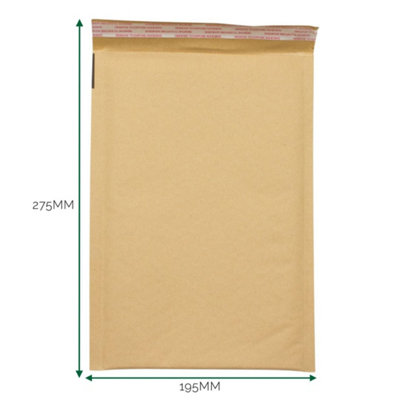 Kraft Padded Bubble Mailer 195X275 With 40mm Gusset from B&Q