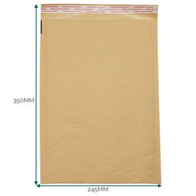 Kraft Padded Bubble Mailer Envelope 245X350 With 40mm Gusset from B&Q