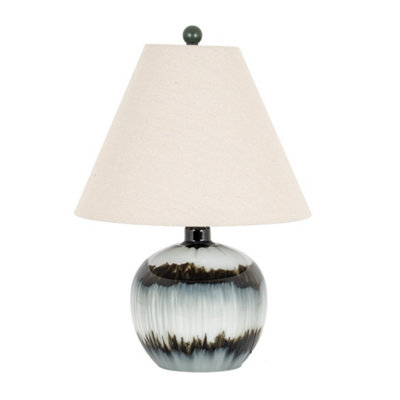 Sepia Shadows Squat Table Lamp With Linen Shade Warm from B&Q
