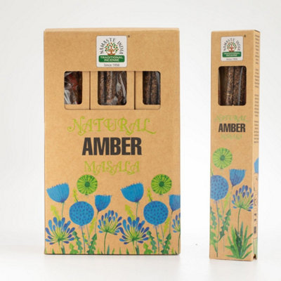 Natural Botanical Masala Incense Amber Warm Earthy Resin 11 Sticks from B&Q