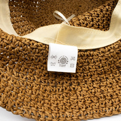 Nomad Sari Natural Coffee Packable Straw Floppy Sun Hat