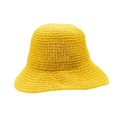 Nomad Yellow Floppy Straw Sun Hat With Wide Brim