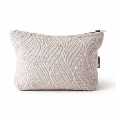  - Moonlit Weave Grey Jacquard Toiletry Bag For Travel