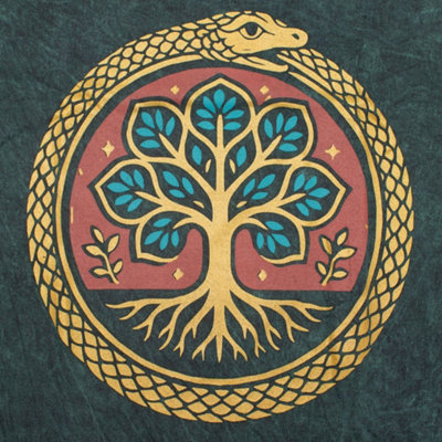  - Nomad Sari Stonewashed Cotton T Shirt Tree Of Life Green Xl