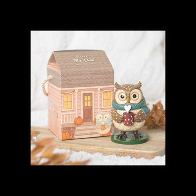  - Oliver Owl Resin Ornament For Woodland Home Decor
