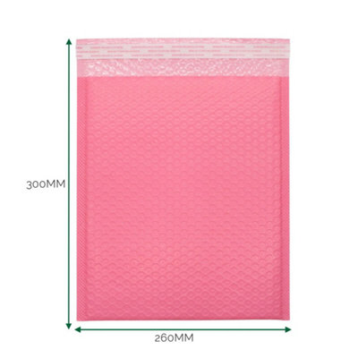 Pink Poly Bubble Mailer Envelope 260X300 With 40mm Flap from B&Q