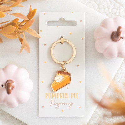  - Pumpkin Pie Dessert Keyring Charm For Autumn Keys