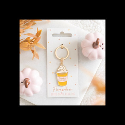  - Pumpkin Spice Latte Keyring With Whipped Cream Charm
