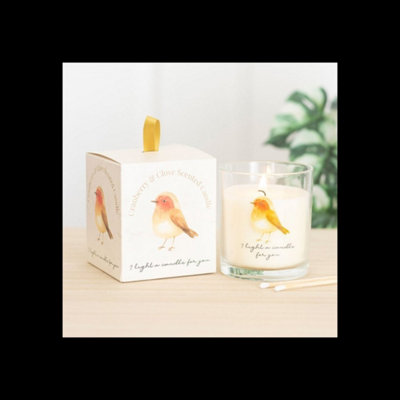  - Robin Remembrance Cranberry Clove Candle I Light A Candle For You