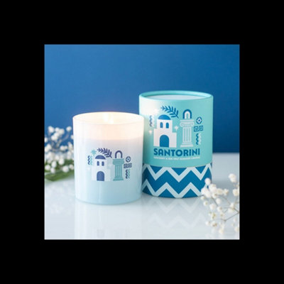 Santorini Coconut And Sea Salt Scented Candle Glass from B&Q