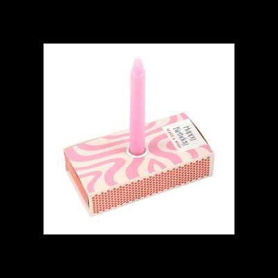 Set Of 3 Happy Birthday Candles In Box Pink from B&Q