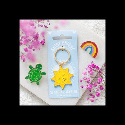 Shine Bright Sun Enamel Keyring Pocket Sunshine