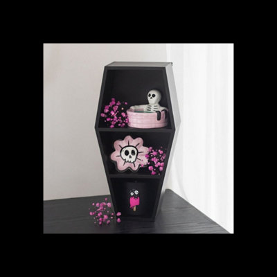 Kdmd Unisex Black Gothic Coffin Shelf Display Storage Unit Small - Image 3