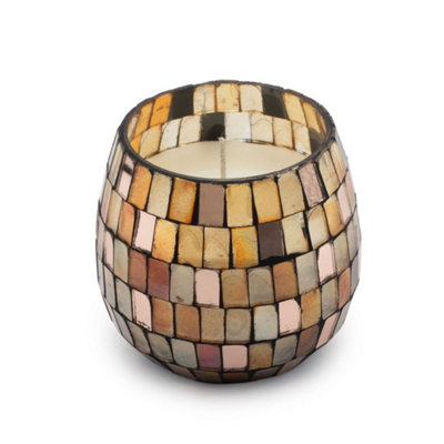  - Amber Mosaic Small Glass Jar Candle 35 Hour Burn