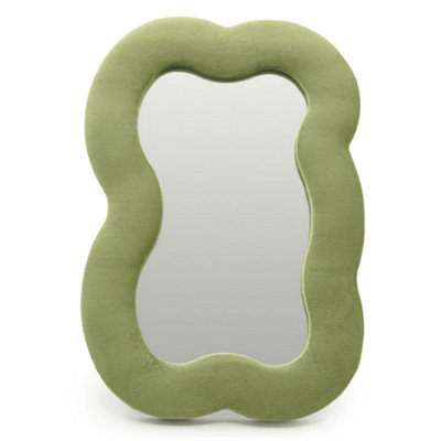  - Large Cloud Soft Squiggly Mirror Moss Green 33.4X23.5X2.3Cm
