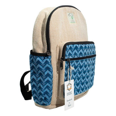  - Standard Kathmandu Backpack Dhaka Cotton Hemp Blue Everyday Bag