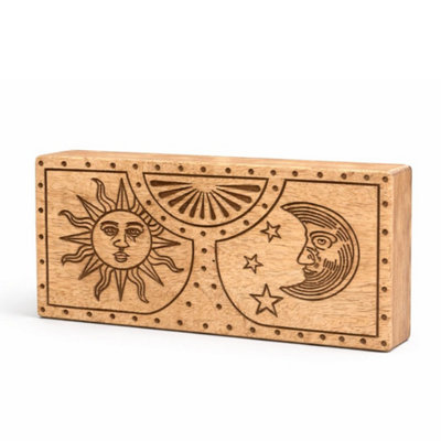 Sun Moon Carved Crystal And Stone Storage Box With Compartments from B&Q