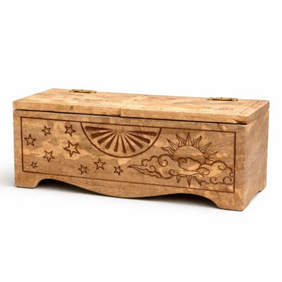  - Sun Moon Carved Sliding Storage Box For Tarot Decks