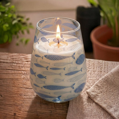 Kdmk Tall Glass Jar Candle - Blue - Image 3