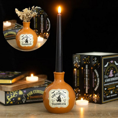  - Toadbreath Potion Bottle Ceramic Taper Candle And Vase