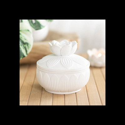 Kdmd Unisex White Lotus Flower Trinket Box For Rings & Tiny Treasures - Image 2