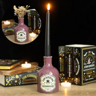  - Widowsweb Mini Potion Bottle Vase And Taper Candle Holder