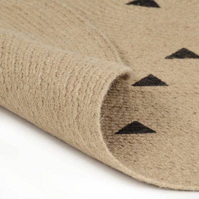Berkfield Modern Handmade Rug Jute With Triangle Print 150 Cm from B&Q