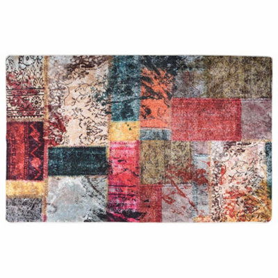 Berkfield Durable Rug Washable Patchwork 160X230 Cm Multicolour Anti Slip from B&Q