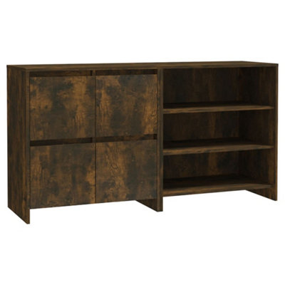 B&Q -  Sturdy 2 Piece Sideboard Smoked Oak Engineered Wood