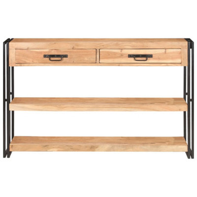 B&Q -  Elegant Sideboard 120X30X75 Cm Solid Acacia Wood