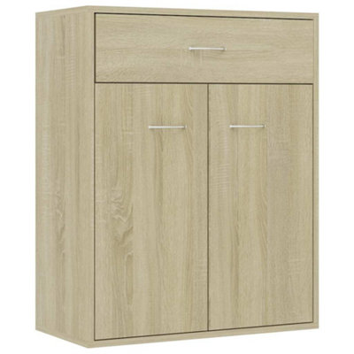 B&Q -  Sturdy Sideboard Sonoma Oak 60X30X75 Cm Engineered Wood