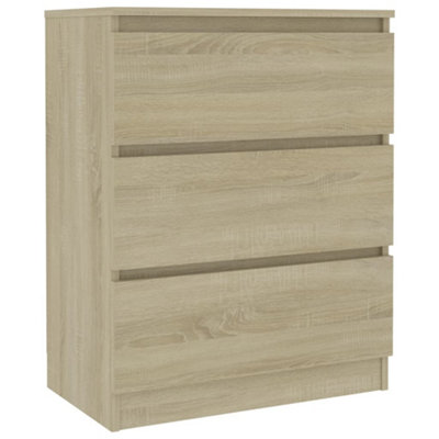 B&Q -  Sturdy Sideboard Sonoma Oak 60X35X76 Cm Engineered Wood