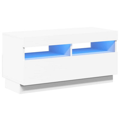 B&Q -  Modern Tv Cabinet With Led Lights White 80X35X40 Cm
