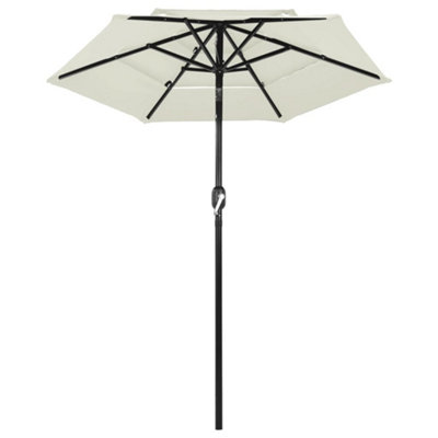 Berkfield Harmful 3-Tier Parasol With Aluminium Pole Sand 2 M from B&Q