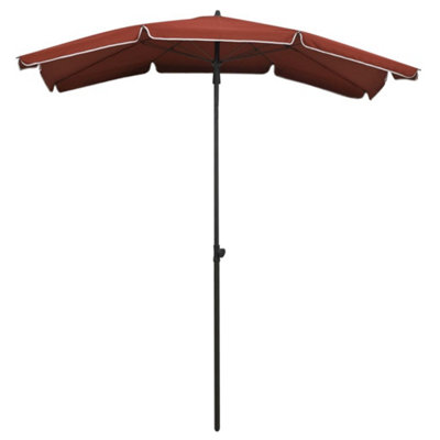 B&Q -  Durable Garden Parasol With Pole 200X130 Cm Terracotta